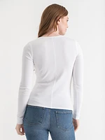 Long Sleeve Ribbed Crewneck Top