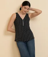 Sleeveless Zip Front Tank