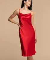 Tash + Sophie Sleeveless Cowl Satin Midi Dress