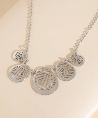 Short Statement Necklace with Abstract Plates