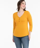 3/4 Sleeve Henley Top