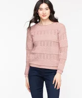 Cotton Pointelle Pullover Sweater