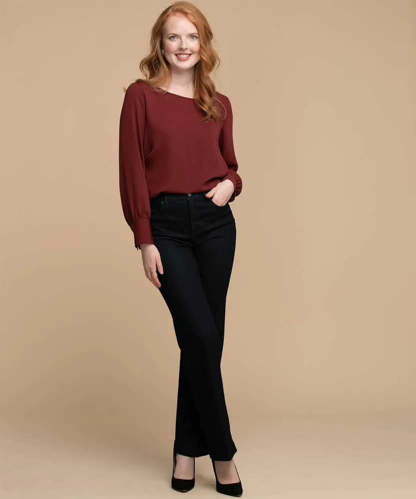 Pleat Back Long Sleeve Blouse