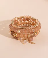 Brown & Gold Assorted Beaded Bracelets