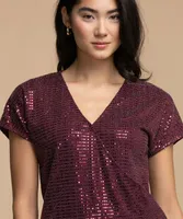 Sequined Wrap Top