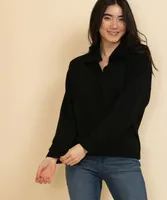 Sweatshirt with Open Collar