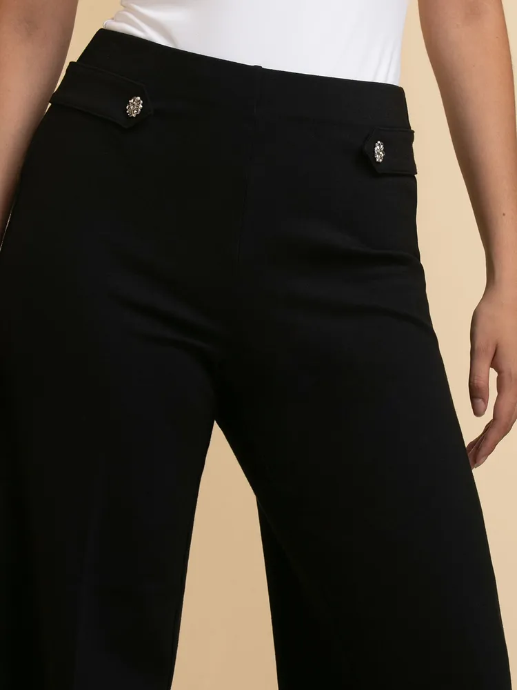 Ponte Pull-On Wide Leg Crop Pant