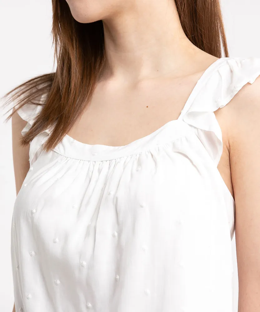 Flutter Sleeve Square Neck Blouse