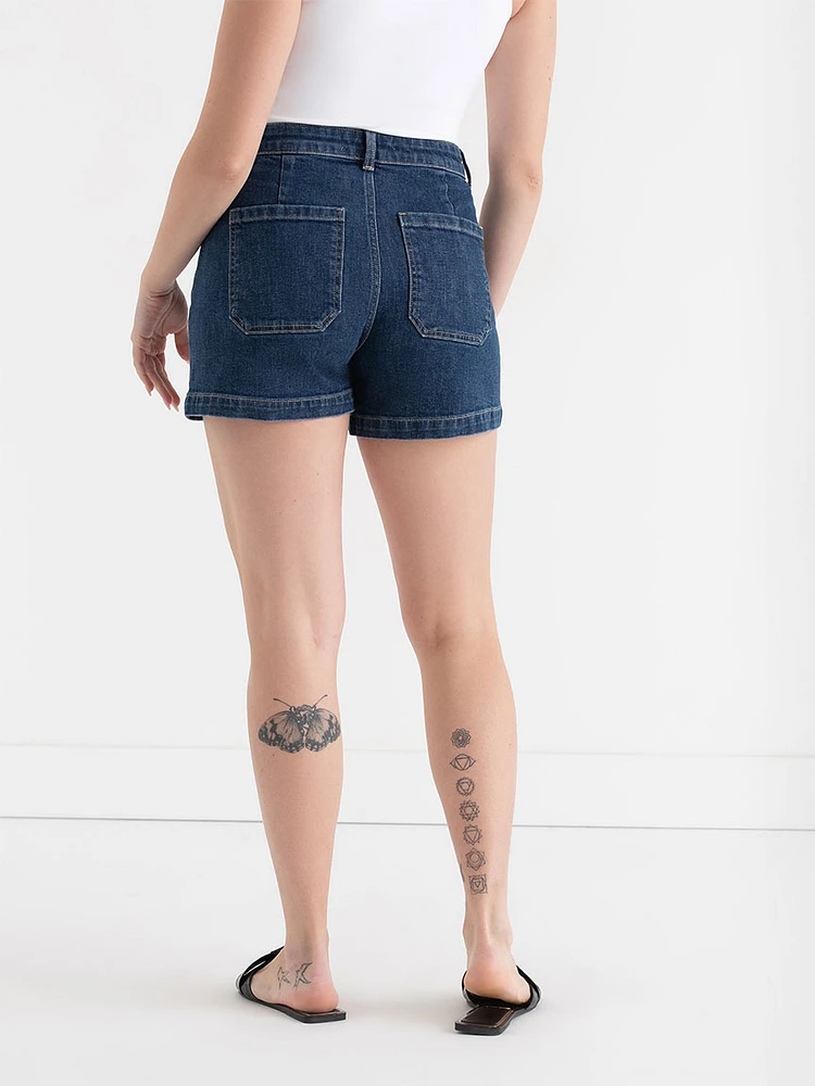 Patch Pocket Jean Shorts