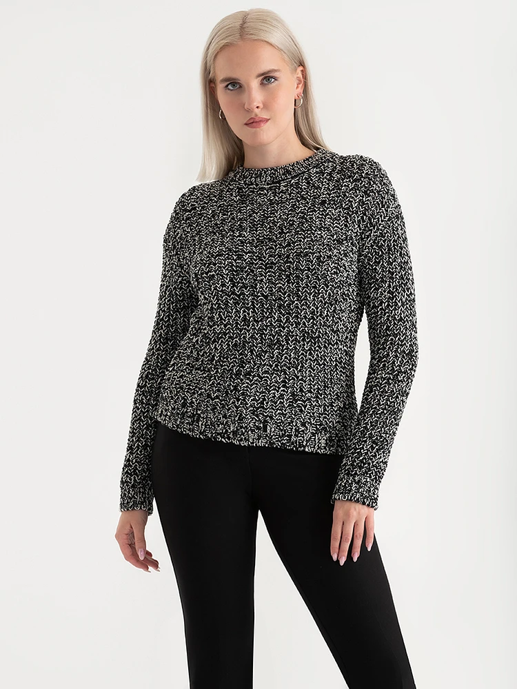 Black & White Marled Sweater