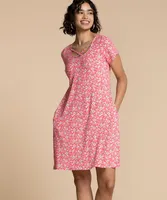 Short Sleeve Dress With Criss-Cross Neck