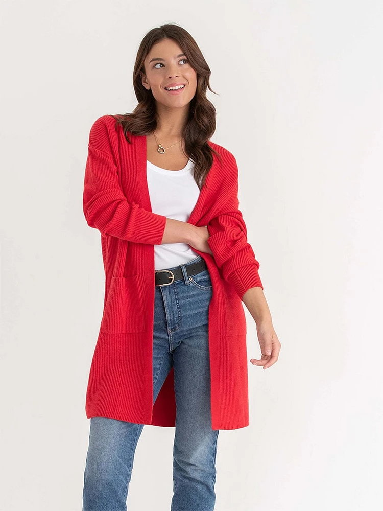 Shaker Stitch Pocket Cardigan