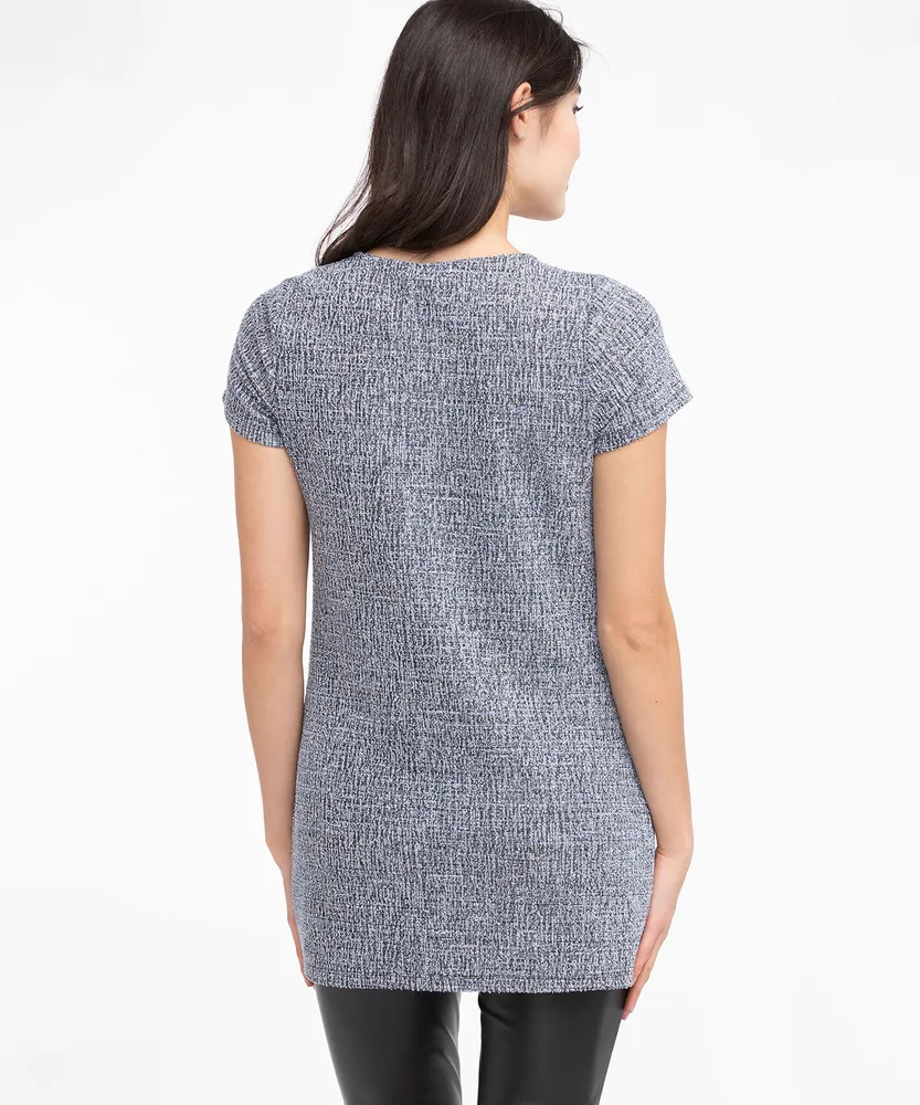 Boucle Short Sleeve Tunic Top