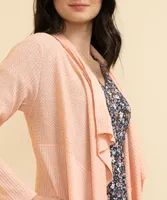 Drape Front Waffle Cardigan