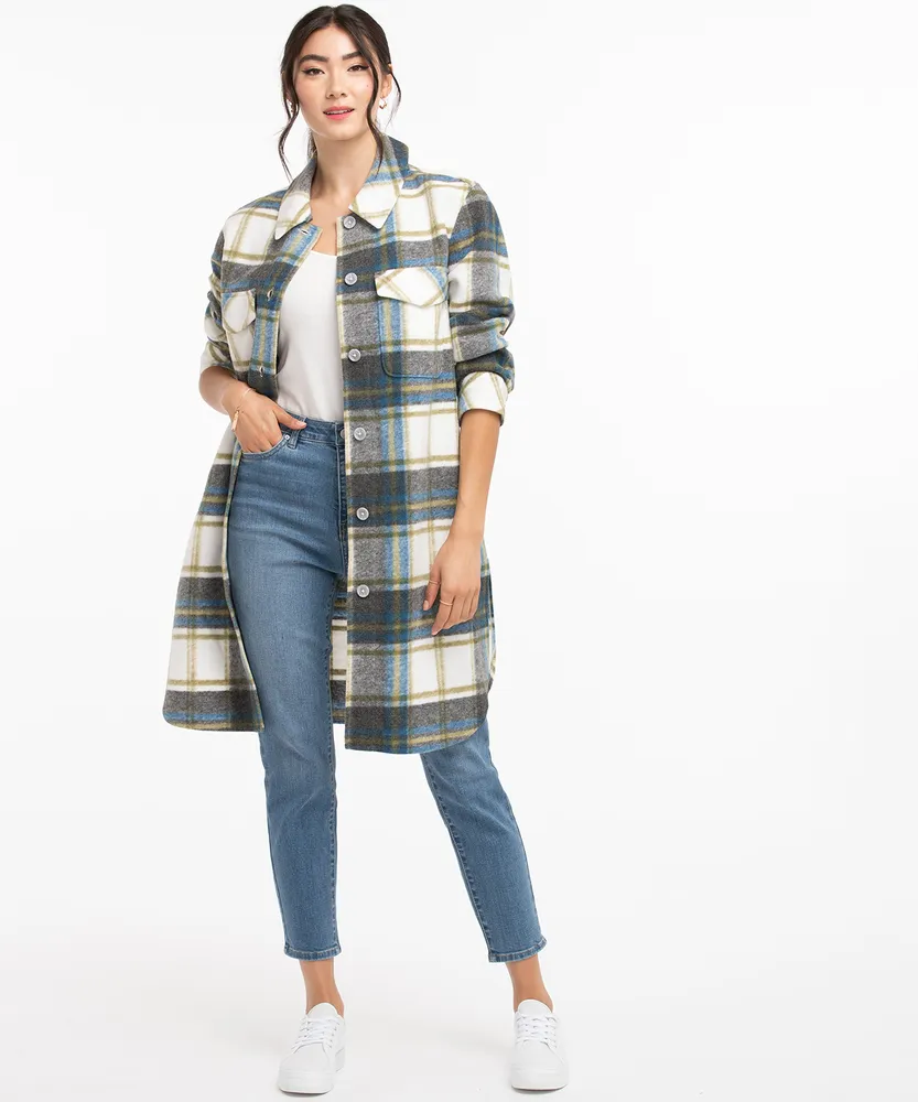 Long Plaid Shacket