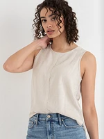 Sleeveless Linen Shell Blouse