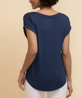 Extended V-Neck Hacci Tee