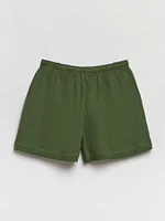 Crinkle Cotton Shorts