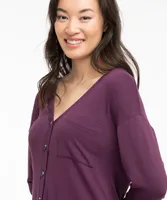 Tie Front Button-Up Top