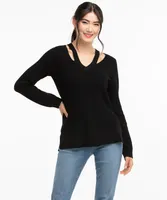 Cutout Neck Sweater