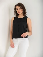 Sleeveless Linen Shell Blouse