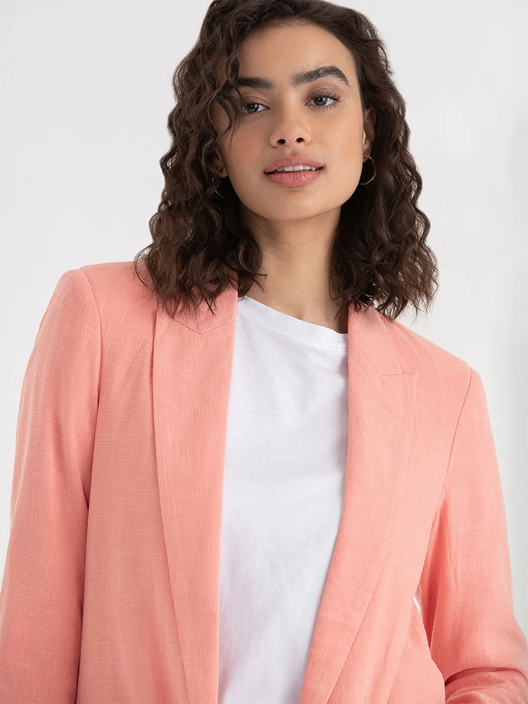 Relaxed Fit Linen Blazer