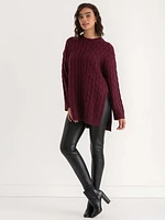 Cable Tunic Pullover Sweater