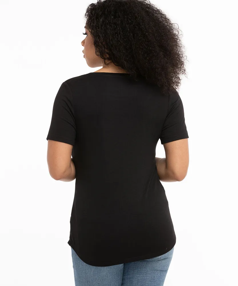 Eco-Friendly Scoop Neck Shirttail Tee