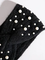 Knit Headband with Pearls