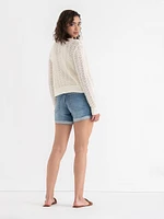 Long Sleeve Pointelle Cardigan