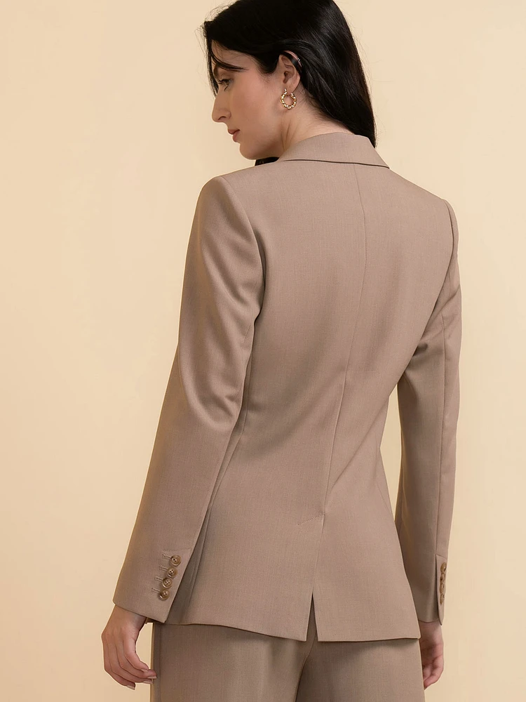 London Double Breasted Relaxed Blazer Luxe Tailored