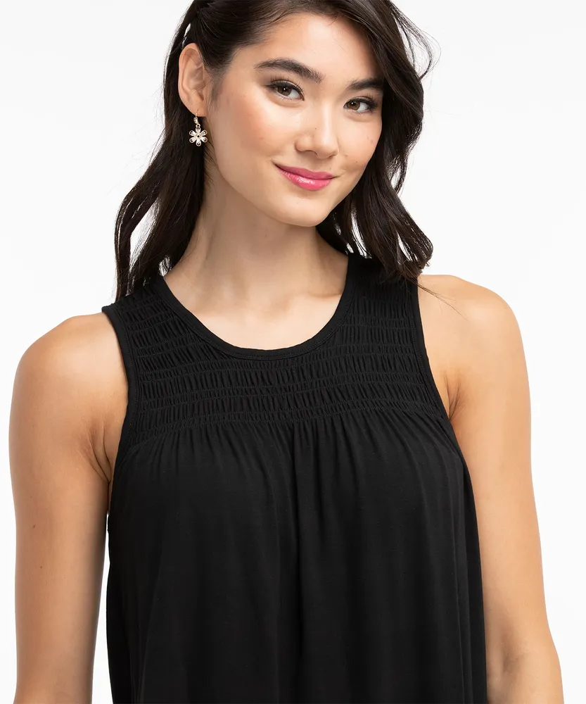 Eco-Friendly Smocked Sleeveless Top