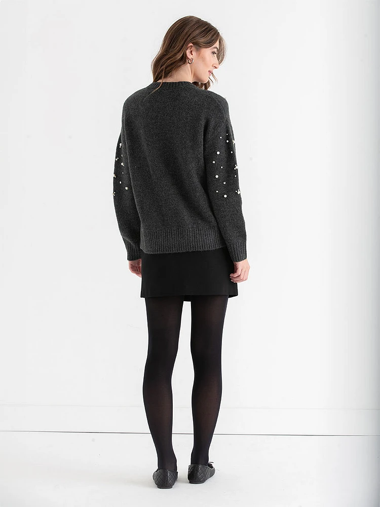 Jeweled Pullover Sweater