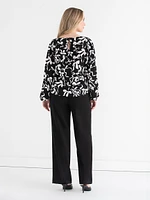 Long Sleeve Scoop Neck Blouse