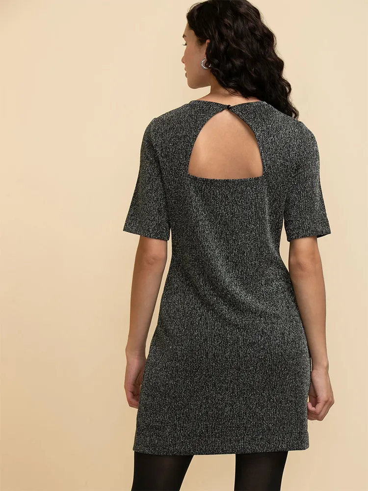 Short Sleeve Mini Dress with Back Cutout