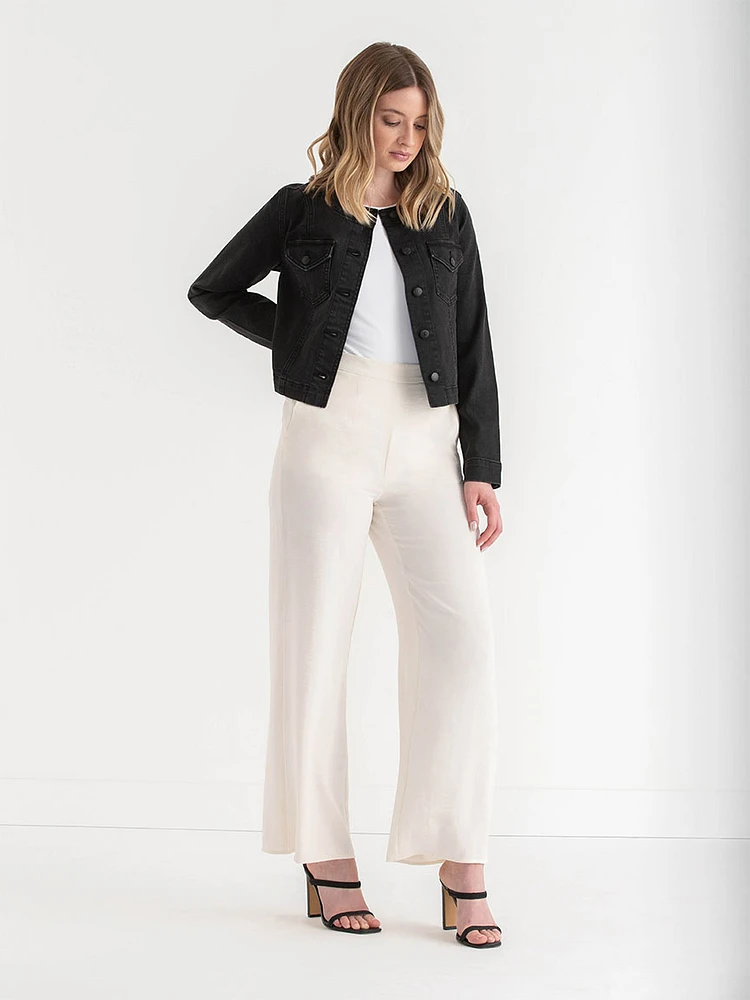 Textured Wide-Leg Pant