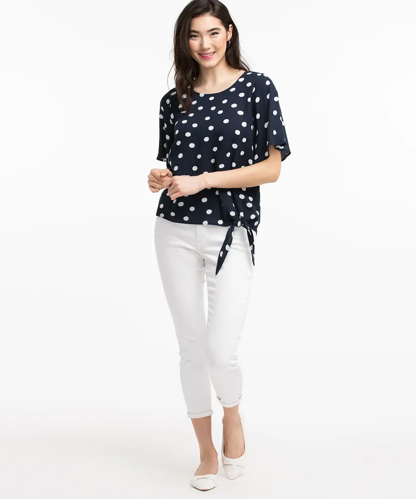 Short Sleeve Side Tie Blouse