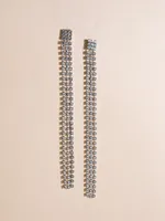 Long Silver 3-Strand Earrings