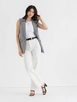 Classic Mid-Length Linen Vest