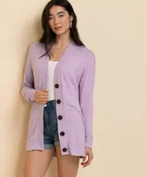 Long Button-Front Cardigan