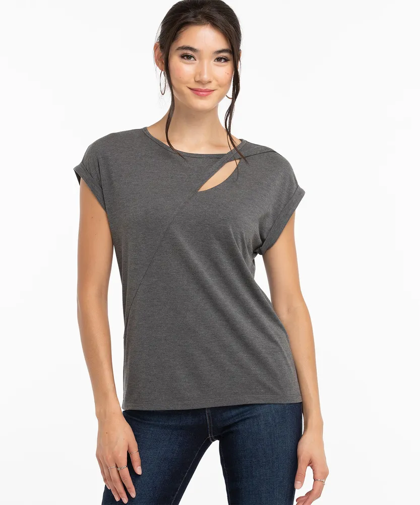 Twist Neck Extended Sleeve Top