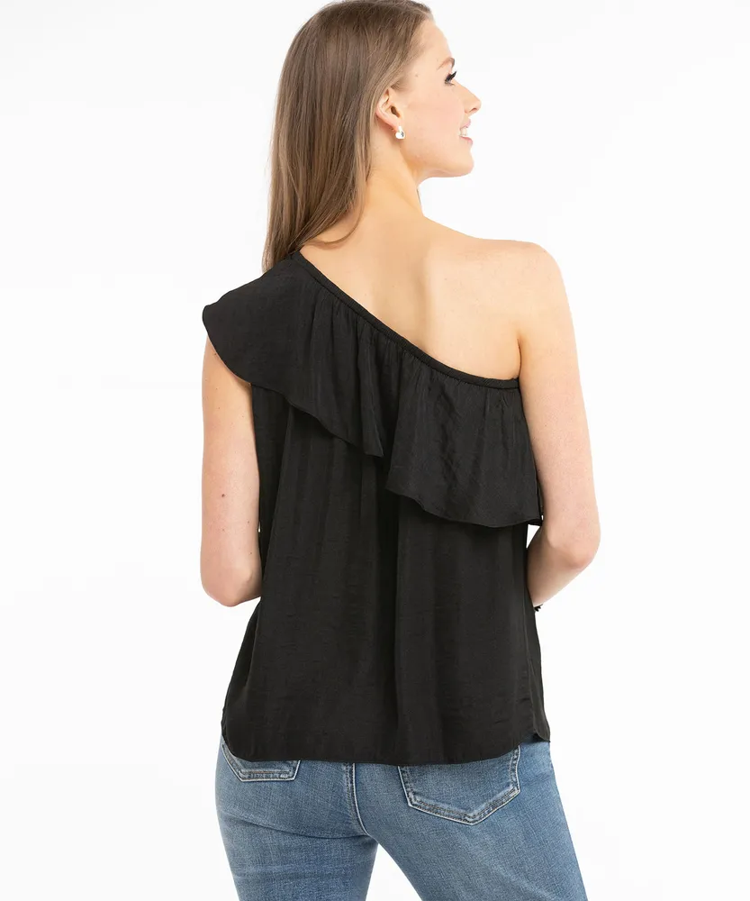 One-Shoulder Ruffle Blouse