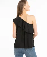 One-Shoulder Ruffle Blouse