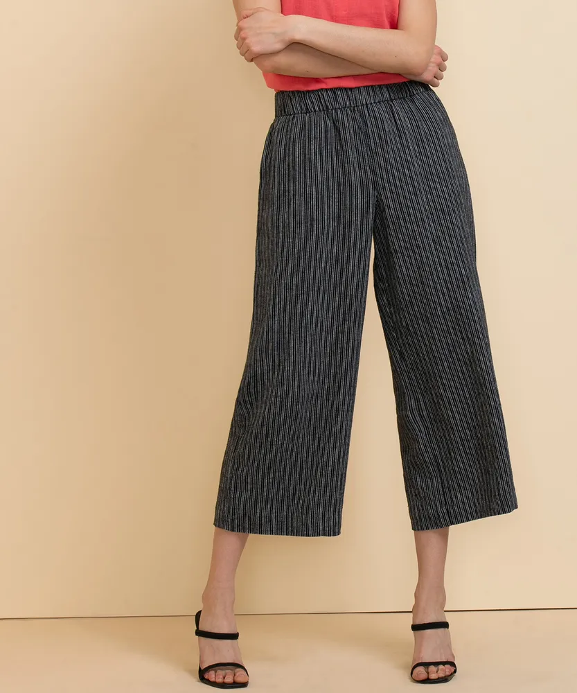 Wide Crop Pant Viscose/Linen