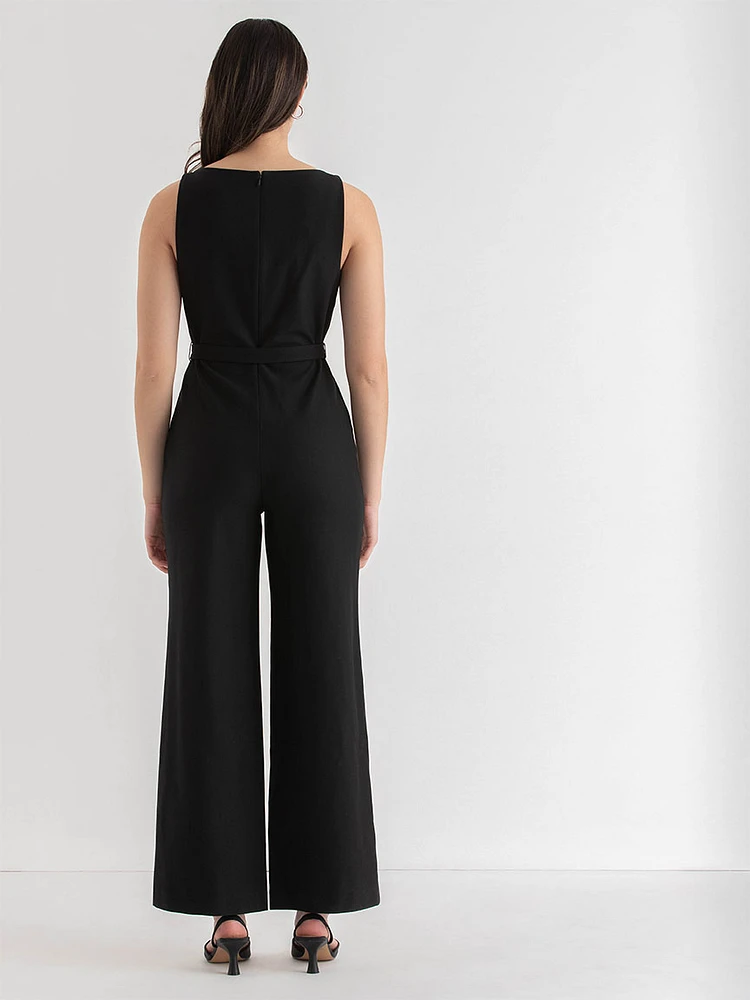 Luna Boatneck Jumpsuit Luxe Ponte