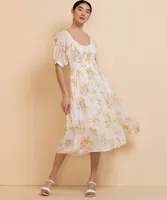 Sweetheart Tiered Midi Dress