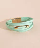 Green Snap Bracelet with Gold Post