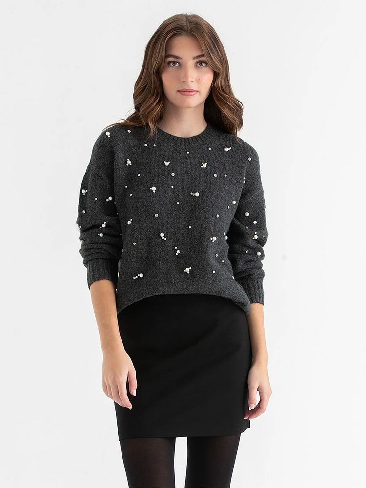 Jeweled Pullover Sweater