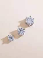 Crystal Stud Earring Trio