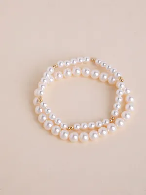 2-Pack Pearl Bracelets